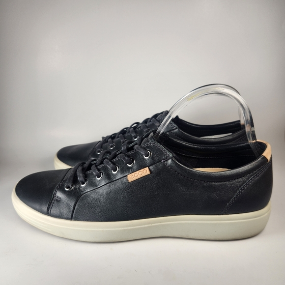 ECCO Men's Soft 7 Sneaker Size 11 EU 45 Black Leather Low Top Comfort Shoe - Picture 6 of 13